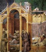 GIOTTO di Bondone Apparition to Fra Agostino and to Bishop Guido of Arezzo oil on canvas